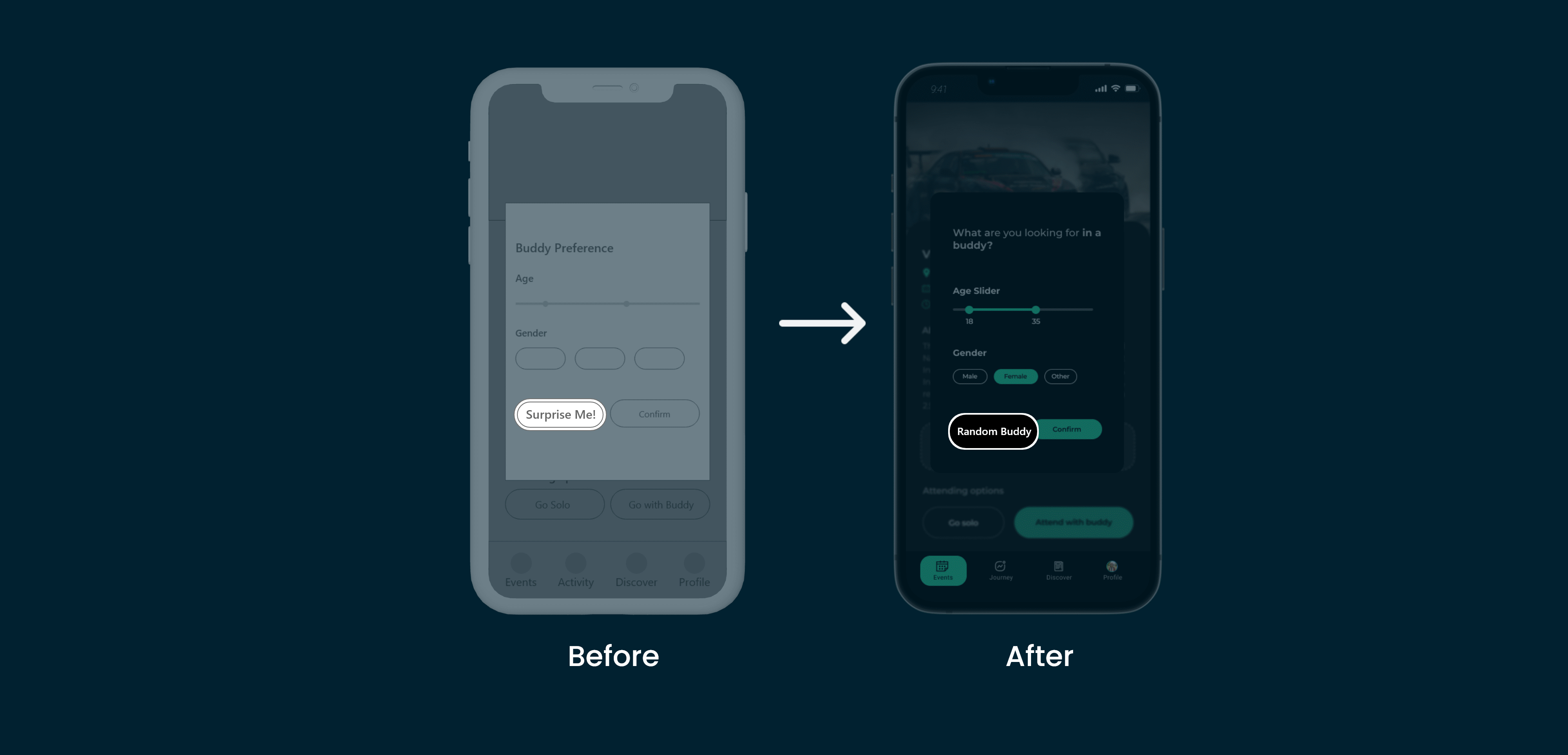 Issue 02: Before and After screens