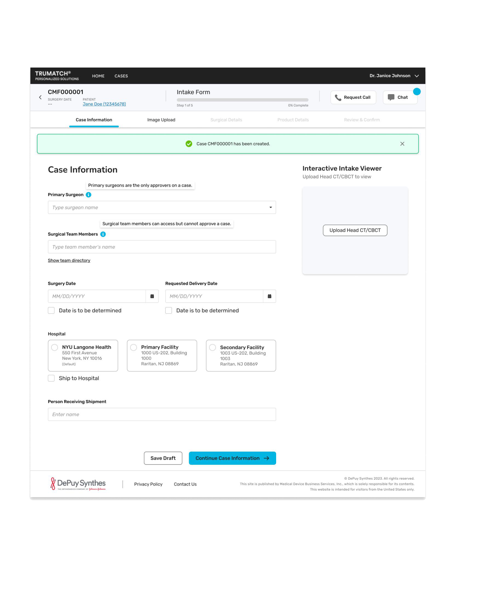 TRUMATCH Intake Form UI