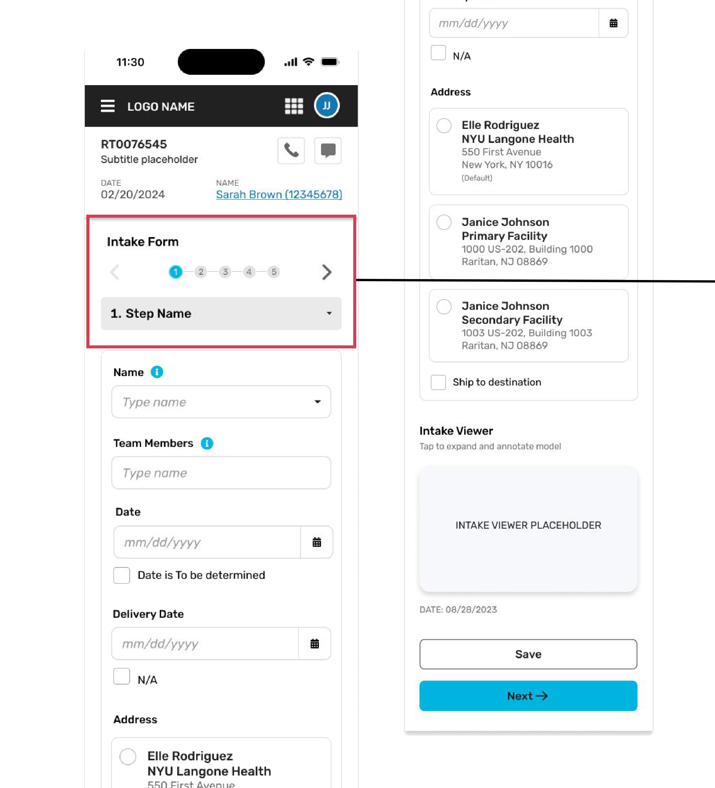 Step Navigation Solution: Mobile UI