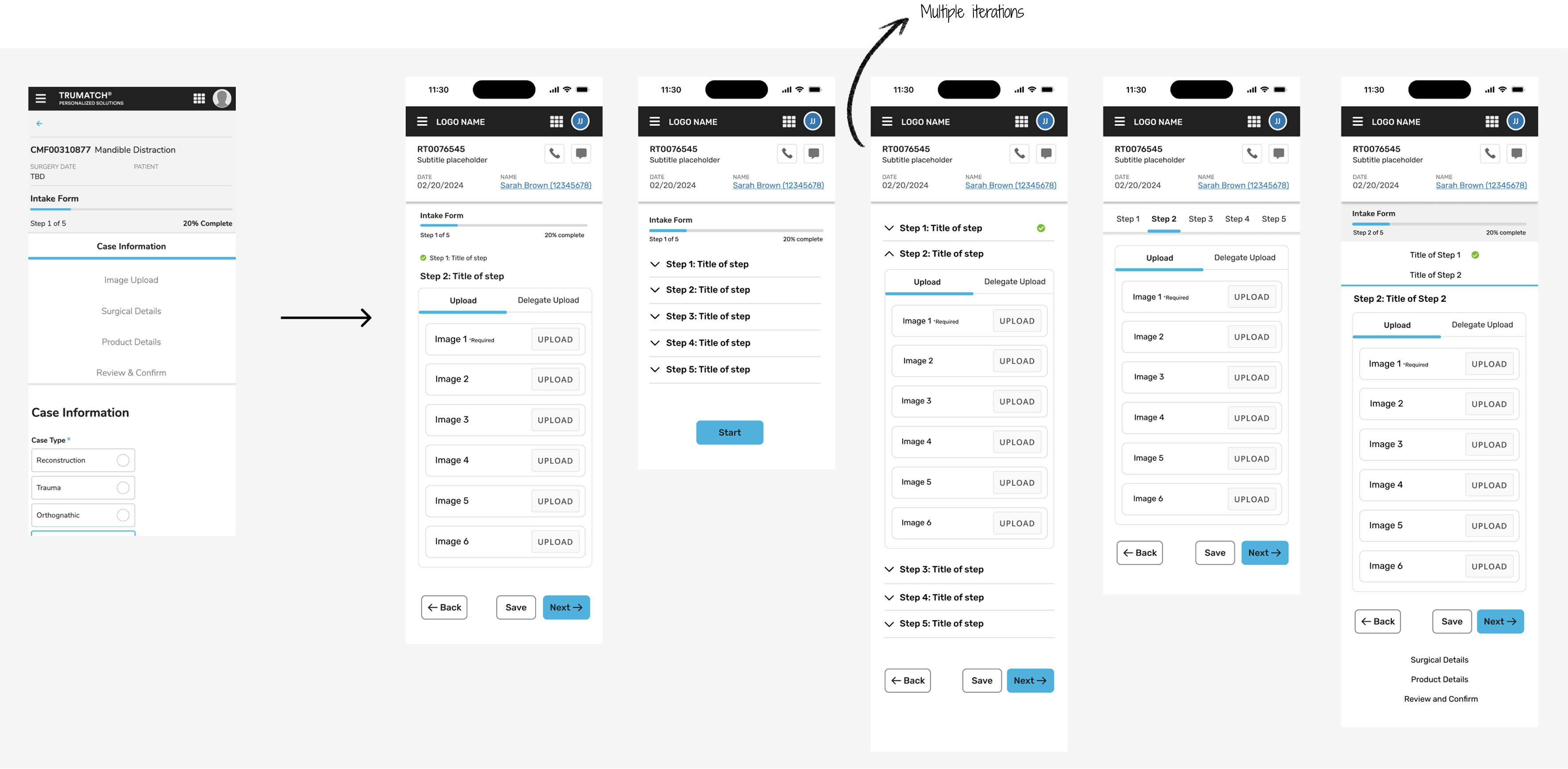 Step Navigation: 5 Design Iterations