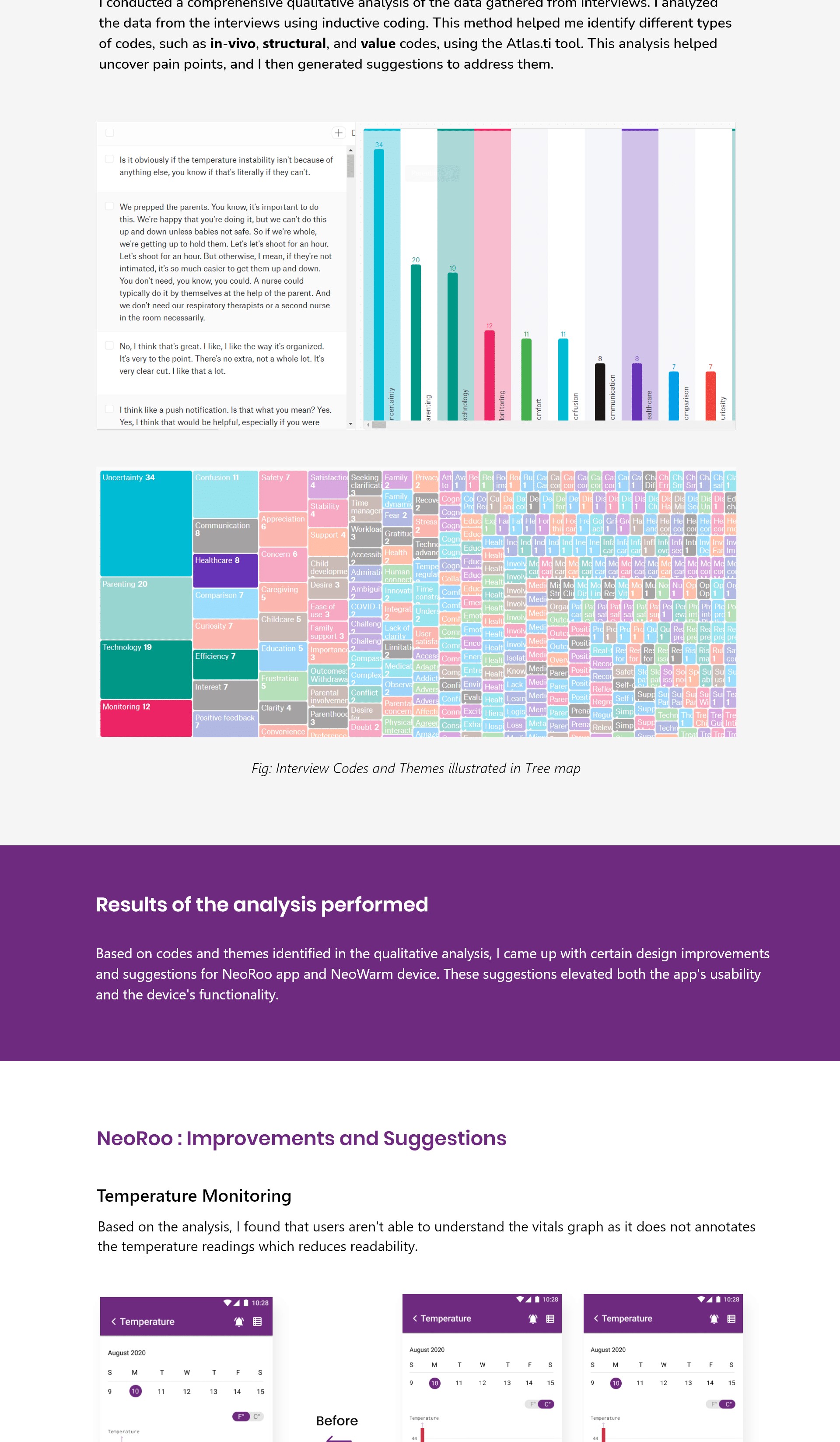 NeoRoo: Interview codes and themes tree map, qualitative analysis results