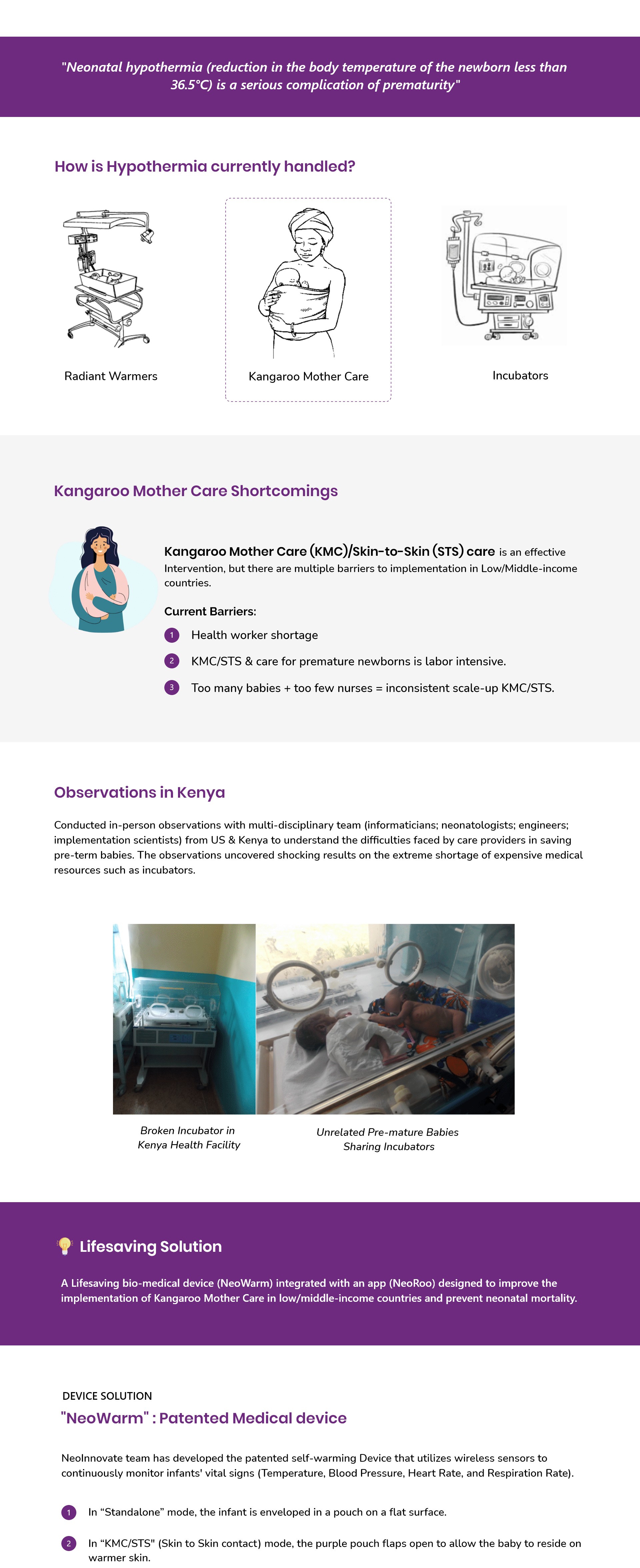 NeoRoo: Neonatal hypothermia problem context and KMC shortcomings